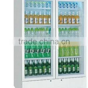 Transparent Double Door Display Refrigerator With Lightbox CE/GE/UL/SAA/SASO thumbnail-1