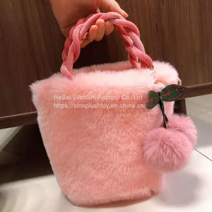 009 Autumn New Lovely Cherry Girl Plush Handbag Female Plush Autumn/Winter Shoulder Crossbody Bag Fashion Small Bag thumbnail-2
