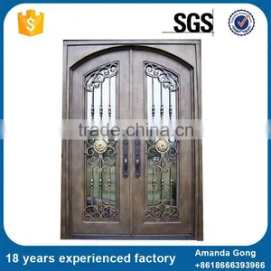 Finely Processed Single Wrought Iron Sliding Entry Doors thumbnail-1