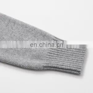 Customizable 100% Cashmere V-Neck Pullover High Quality Knitted Side Split Sweater Plus Size Casual for Winter & Autumn thumbnail-6