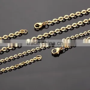 100% 316L Stainless Steel Chain Necklace Silver Gold Plated Snake Chain for Pendants thumbnail-6