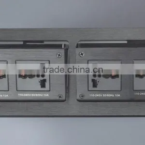 UK Electrical Desk Plugs With Audio Jack for Tabletop thumbnail-4