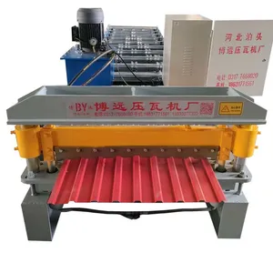Color Steel Roof Tile Making Machine, Metal Corrugated Board Forming Machine, Fully Automatic Tile Pressing Machine thumbnail-1