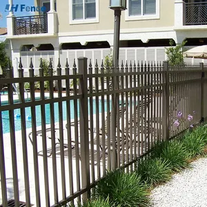 Custom 6 ft 8 ft Metal Galvanized Fence Panel and Gates Steel Fence Design thumbnail-1