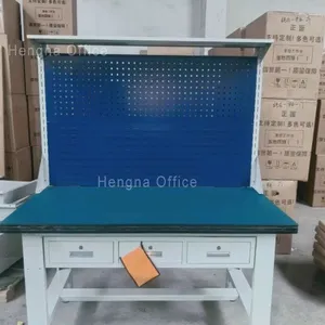 Modular Heavy Duty Metal Workbench for Assembly Line, Overhead LED Support & Tool Hanging System for Electronic Factory, OEM/ODM Supported thumbnail-1