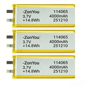 ZonYou 114065 Semi-Solid State 4000mAh Lithium Polymer Battery With 1000 Cycles Life for Automatic Wearable Breast Pump Electric thumbnail-2