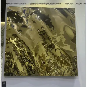 Conference Hall DecorationMetal Sanding ProcessStainless Steel Relief Panel thumbnail-1