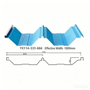 YX114-333-666 Angle-chase Standing Seam Roof Panel, Color Steel & Al-Mg-Mn Profiled Metal Roof Sheet | Factory Direct Supply thumbnail-2