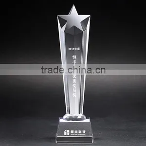 Beautiful and Factory Price Crystal Glass Trophy Award From China Manufacturer thumbnail-1