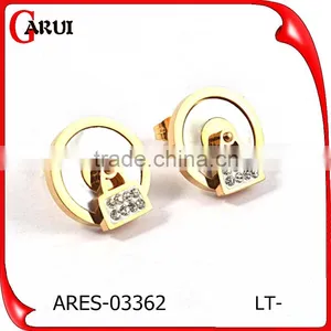 Golden Earring Designs for Women Lock Earrings thumbnail-1