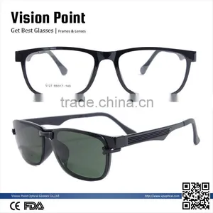 Big Full Rim TR90 UV400 Vision Sunglasses and Clip On Polarized Sunglasses For Adult thumbnail-1