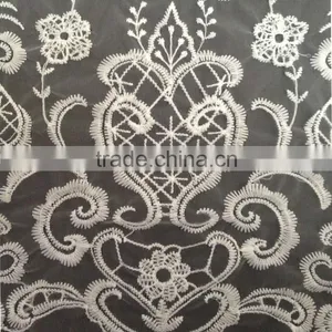 Whole Sale Special Lace Accessory Design Polyester Fabric Organdy Embroidery Full Lace for Garment thumbnail-2