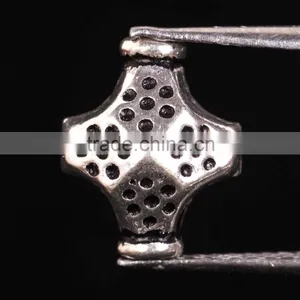925 Solid Sterling Silver Wholesale Four-Faced Beads thumbnail-1