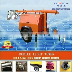 Mobile Generator Light Tower With 4 x 1000w Lamps and 5kw Generator thumbnail-1
