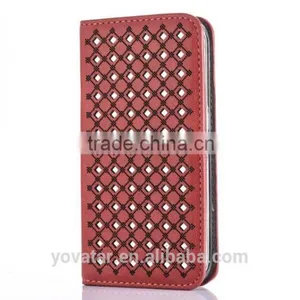 Colorful Laser Carving Case Hollow Out Leather Case for Samsung S7 thumbnail-2