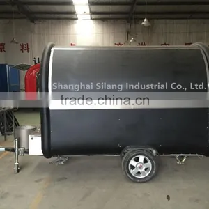 Black 7.6*5.5ft Big Wheels Carts to Sell Fast Food/food Van for Sale Food Trailer Mobile Food Cart thumbnail-1