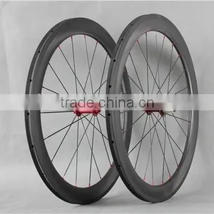 Full Carbon Fiber Road Bike Wheelset Red R13 Hubs Carbon Bike Wheels W56T thumbnail-1