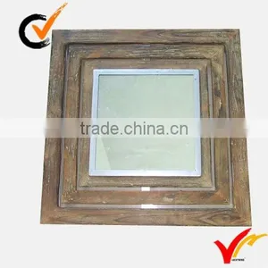 Square Decorative Wood Wooden Mirror Frame thumbnail-1