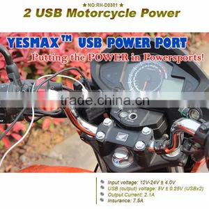 GoldRunhui D0301 12V Motorcycle Dual Port Usb Car Charger With Fuse Holder thumbnail-4