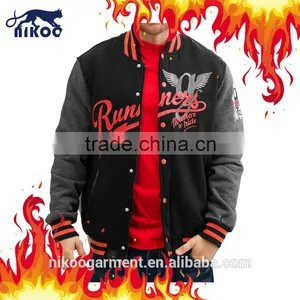 Wholesale Quality Fitted Men's Varsity Wool Jackets With Printing/Embroidery thumbnail-1