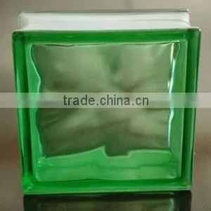 190x190x80mm Green Color Cloudy Glass Brick thumbnail-1