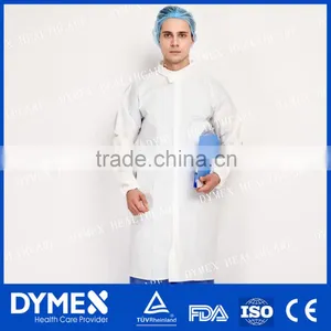 Disposable Nonwoven Fabric Knit Collar Lab Coats thumbnail-1