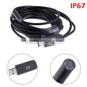 2M Cable Length IP66 Waterproof 10mm Lens Mini USB Endoscope Camera Inspection Camera Borescope Tube Snake Scope 4 LEDs thumbnail-2
