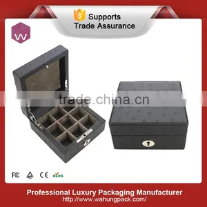 Leather Material Logo Printing Custom Cufflink Boxes thumbnail-5