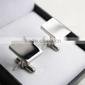Men's Business Cufflinks Silver Rectangle Cufflinks thumbnail-1