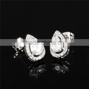 Rhodium Plated Jewellery Copper Popular Zircon Micro Pave Earring thumbnail-2