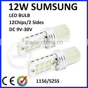 12W 12 CHIPS SMD 9-30V SUM-SUNGS 1156 1157 S25 Socket Led Bulb Lights Led Brake Light Auto Leds Light thumbnail-1