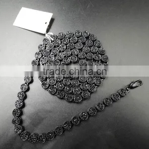 2016 Fashion Hip Hop Heavy Black Fake Diamond Strand Necklace thumbnail-2