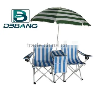 Camping Double Folding Chair With Umbrella , Cooler and Magazine Bag DB1024U thumbnail-1