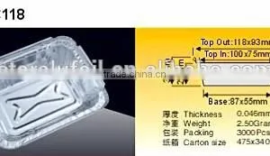 Small Rectangle Aluminium Foil Food Container thumbnail-2