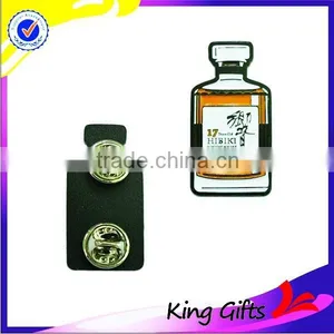 High Quality Dyed Black Bottle Shape Metal Lapel Pin thumbnail-1