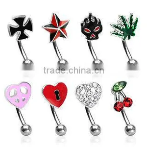 Surgical Steel Eyebrow Bars Curved Barbell Piercing Jewelry thumbnail-1