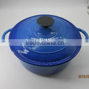 25cm Cast Iron Casserole, Cast Iron Roaster, Porcelain Enameled Cast Iron Cookwares, Cast Iron Enamel Coat Pots, Cast Iron Woks, thumbnail-1