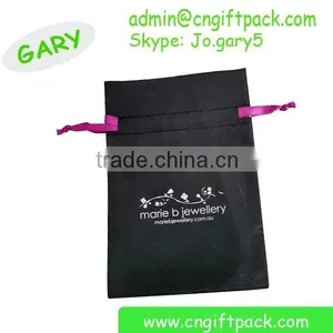 10x15cm Black Satin Drawstring Jewelry Bag thumbnail-2