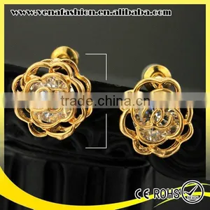 Good Quality Hot Sale Rose Flower Model Dianonds Ear Studs thumbnail-5