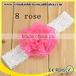 Knit Newborn Flower Lace Cheap Price Girls Knitted Headband thumbnail-3