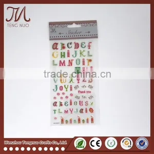 Customized Cartoon Alphabet Letter Crystal Plastic Sticker For Kid thumbnail-2