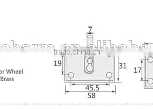 Zinc Alloy Hanging Brass Wheels for Sliding Doors Wardrobe thumbnail-5