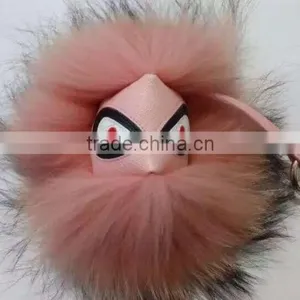 Hot Fashion Raccoon Fur Accessories Monster Fur Keychain Leather Keychain Fur Pompoms thumbnail-5