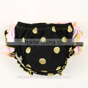 New Gold Dot Ruffled 100% Cotton Baby Pictures of Girls Without Runderwear thumbnail-6