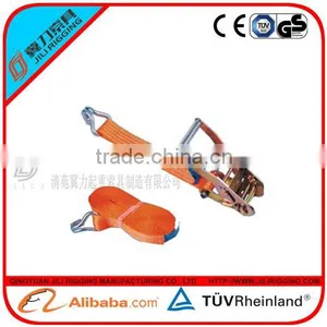 2" 5ton Orange Ratchet Strap Lashing With Double J Hook thumbnail-1