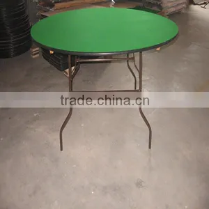 60"Aluminum Edging Wood Folding Table and Chair Used Restaurant Equipment thumbnail-1