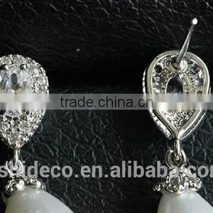 Latest Design Diamond Earring Zircon Earring Jewelry Wholesale Pearl Earring thumbnail-5