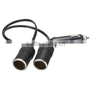 12V Double Plug Cigarette Lighter Socket Extension Lead Adaptor Splitter thumbnail-1