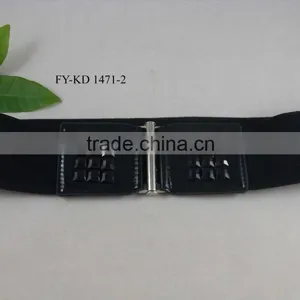 Black Acryl Diamond Elastic Trouser Belt thumbnail-3