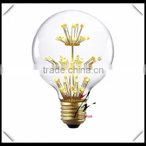 Vintage Retro Filament Light Bulb Round Shape Fireworks Led Light Bulb G125 thumbnail-2